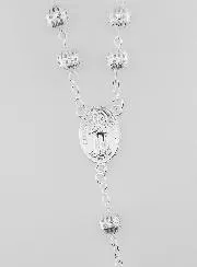Rosary with Silver Carved Beads