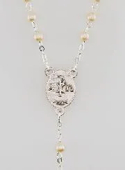 Communion Rosary Silver + Medallion