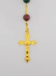 Gold Plated Rosary with Genuine Agate Beads