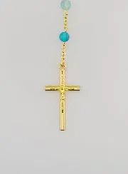 Gold Plated Rosary with Genuine Agate Beads