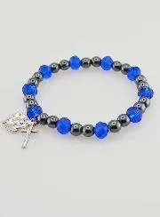 Black & Blue Beads Religious Bracelet