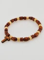 Wood Decade Rosary Bracelet