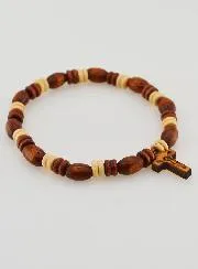 Wood Decade Rosary Bracelet