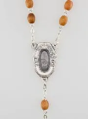 Olive Wood Rosary with Lourdes Water