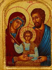 Triptych Icon Holy Family - 26 cm