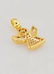 Gold Plated & Rhinestone Diamonds Guardian Angel Pendant - 1,5 cm