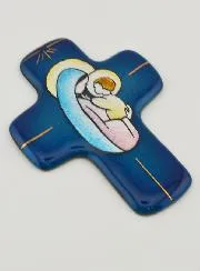 Virgin with Baby Jesus Enamels Cross