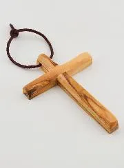 Olive Wood Alb First Communion Cross