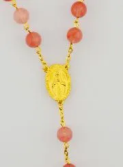 Gold Plated & Quartz Beads Rosary