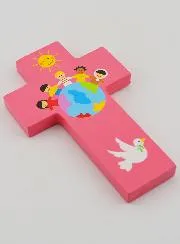 Wood Cross - Pink