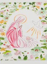 Baptism Picture - Holy Spirit Dove & Virgin Mary