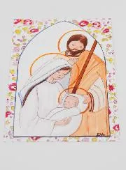 Baptism Picture - Holy Family - Pink