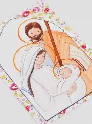 Baptism Picture - Holy Family - Pink