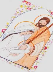 Baptism Picture - Holy Family - Pink