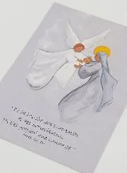 Virgin Mary & Angel Baptism rayer Card - 10 x 15 cm