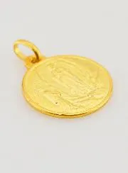 Our Lady of Lourdes Gold Plated Baptism Medal