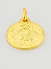 Saint Christopher Gold Plated Baptism Medal