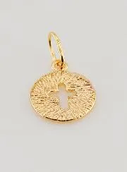 18 Kt Gold Plated Baptism Cross Medal