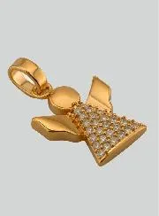 Gold Plated & Zircons Guardian Angel Baptism Medal Pendant