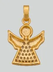 Gold Plated & Zircons Guardian Angel Baptism Medal Pendant