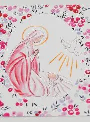 Baptismal Picture - Holy Virgin Mary with Holy Spirit Dove