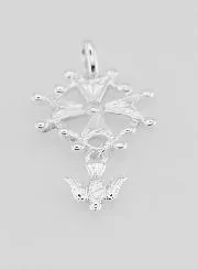 Holy Spirit Solid Silver Baptism Cross Pendant