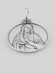 Sacred Heart of Jesus Baptism Silver Medal - 18 mm