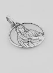 Sacred Heart of Jesus Baptism Silver Medal - 18 mm
