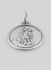 Saint Michael Solid Silver Baptism Medal