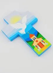 Holy Spirit Dove & Church Cross - Baptism Gift