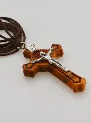 Saint Benedict Olive Wood Cross + Cord