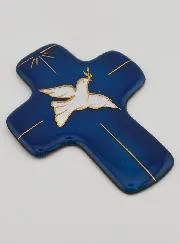 Holy Spirit Lebanon Enamel Cross - Baptism Gift