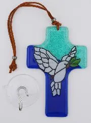 Glass Cross - Holy Spirit