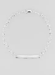 Silver Baptism Bracelet - Coffee Bean Mesh 4 mm