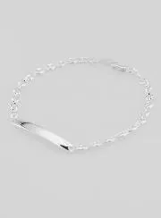 Silver Baptism Bracelet - Coffee Bean Mesh 4 mm
