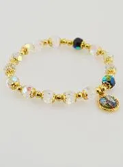 Gold & Crystal Beads Decade Rosary Bracelet