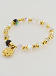 Gold & Crystal Beads Decade Rosary Bracelet