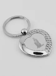 Our Lady of Lourdes Religious Heart Key Chain
