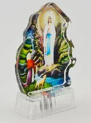 Our Lady of Lourdes Illuminated Glass Frame