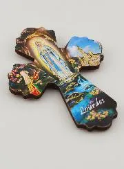Our Lady of Lourdes Cross Magnet