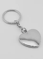 Guardian Angel Silver & Rhinestone Diamonds Heart Key Chain