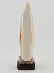 Virgin Mary of Lourdes Polychromed Statue on Base - 15 cm