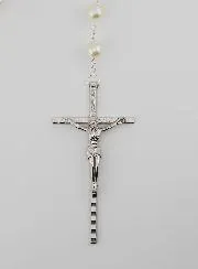 Large Rosary with Pearlescent Beads- 80cm