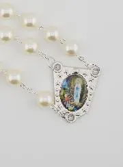 Large Rosary with Pearlescent Beads- 80cm