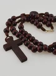Wooden Rosary Necklace with String - 40cm