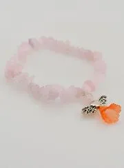 Guardian Angel Religious Bracelet - Pink Quartz Stone