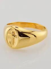 Gold Plated Christ's Cross Chevalier Ring - Size 58