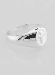 Solid Silver Christ's Cross Chevalier Ring - Size 58