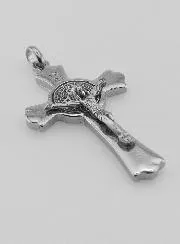 Saint Benedict Silver Cross Pendant - 5 cm