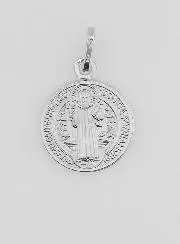 Saint Benedict Solid Silver Medal - 1,5 cm